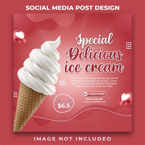 Premium Psd Special Ice Cream Social Media Banner Ice Cream Social