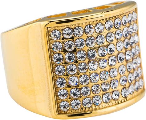 Niv S Bling Micropave Pinky Ring Iced Cubic Zirconia K Gold