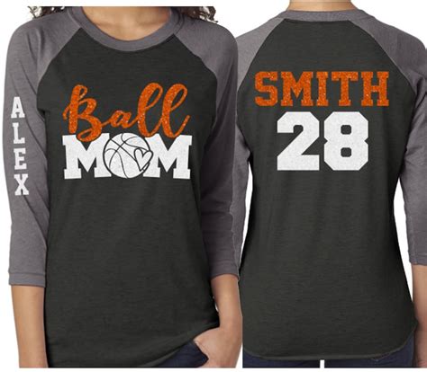 Glitter Basketball Mom Shirt Ball Mom Shirt Customized 3 4 Etsy