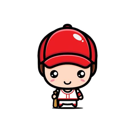 Premium Vector Cute Baseball Player Design