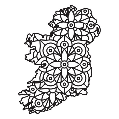 Design Png E Svg De Mapa Da Mandala Da Irlanda Para Camisetas