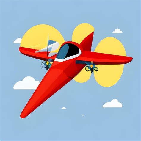 Premium Ai Image Cartoon 2d Aero Plane Image