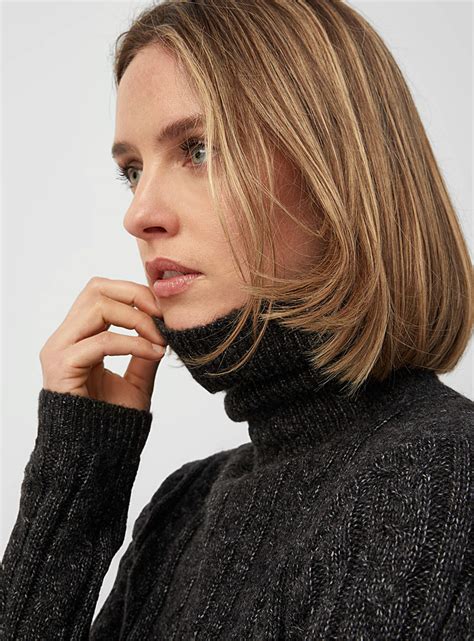 Twisted Cable Turtleneck Contemporaine Shop Womens Turtlenecks And Mock Necks Simons