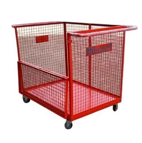 Mild Steel Ms Hand Trolley For Material Handling Capacity More Than