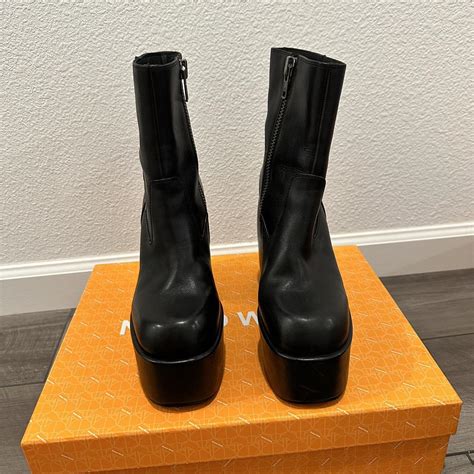 Naked Wolfe Women S Black Boots Depop