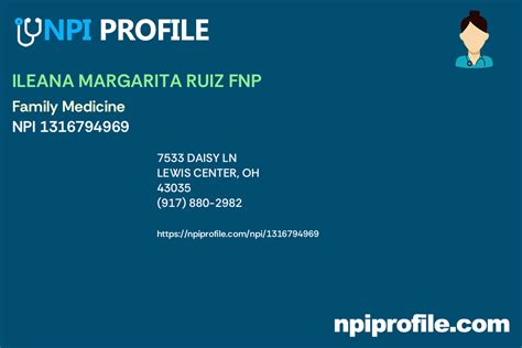 Ileana Margarita Ruiz Fnp Npi 1316794969 Nurse Practitioner In