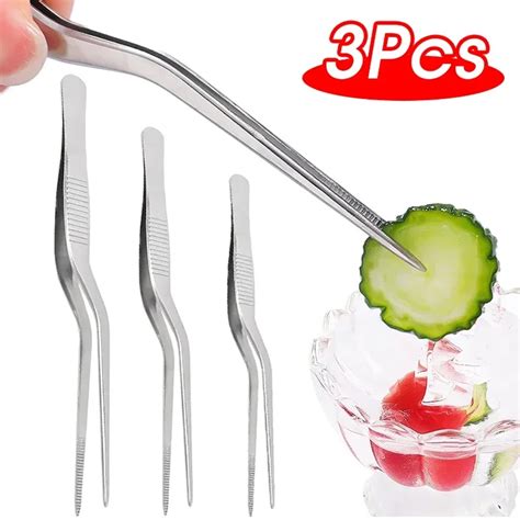 Pcs Kitchen Tweezer Utensil Sizes Mini Chief Tongs Clip Stainless