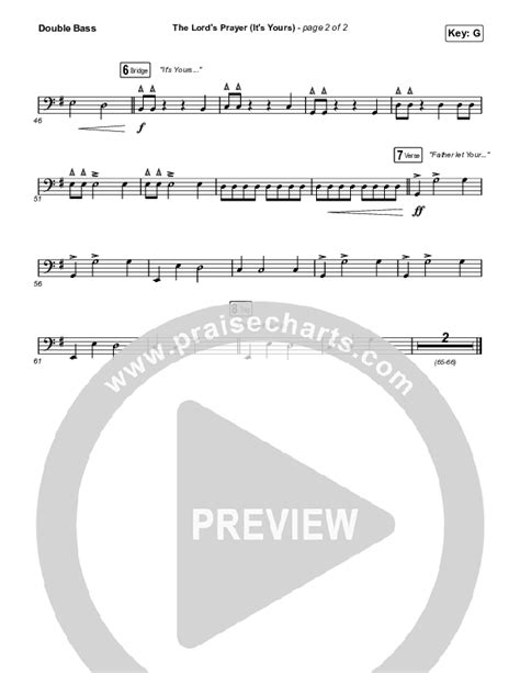 The Lord S Prayer It S Yours String Bass Sheet Music Pdf Matt Maher