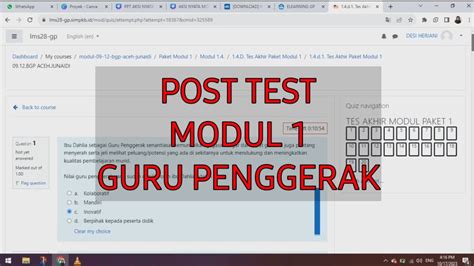 Soal Dan Jawaban Pre Post Test Modul 1 Calon Guru Penggerak YouTube