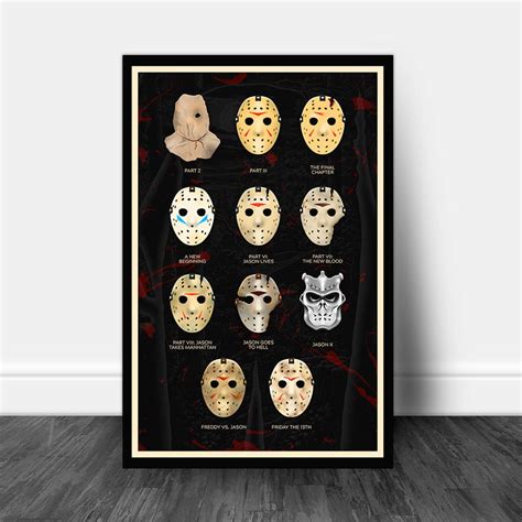 JASON VOORHEES: Friday the 13th, Every Mask Poster, Evolution of Jason ...