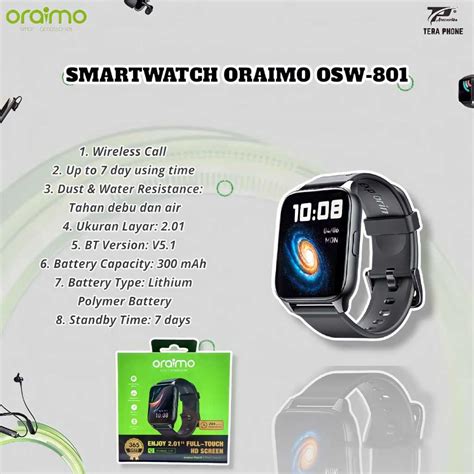 Jual Oraimo Watch 4 Plus Smartwatch 201 Large Screen Bluetooth Osw