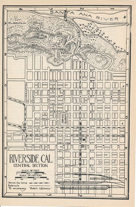 1925 Riverside California Antique Map Etsy