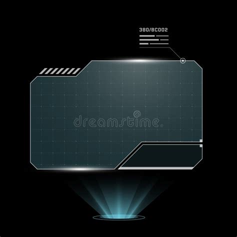 Hud Digital Futuristic User Interface Horizontal Frame Sci Fi High Tech Screen Stock