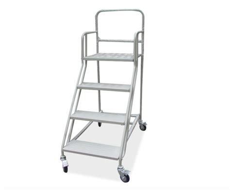 Multi Functional Rolling Warehouse Ladders On Wheels Rolling Step