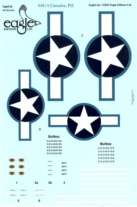 EagleCal Decals 1 32 VOUGHT F4U 1 CORSAIR U S Navy WWII Fighter Part 2