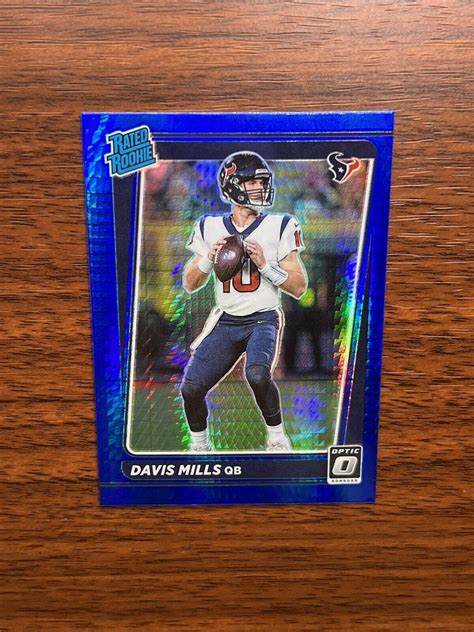 Optic Davis Mills Blue Hyper Rated Rookie Panini Houston