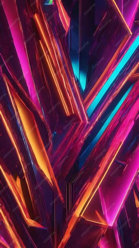 Premium Ai Image 3d Render Abstract Neon Background Generative Ai