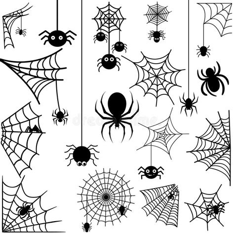 Spider Icon Vector Set Halloween Illustration Sign Collection Cobweb