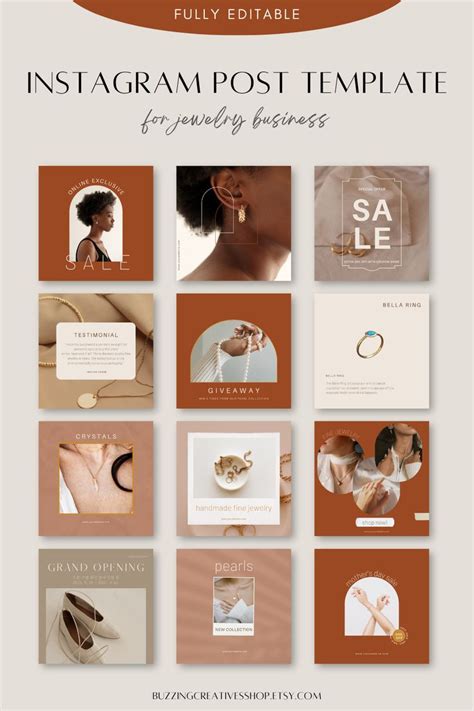 Jewellery Instagram Templates Canva Jewellery Templates Social Media