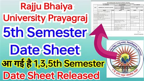 Rajju Bhaiya University LL B 5th Semester Date Sheet A Gayi Hai 1 3 5