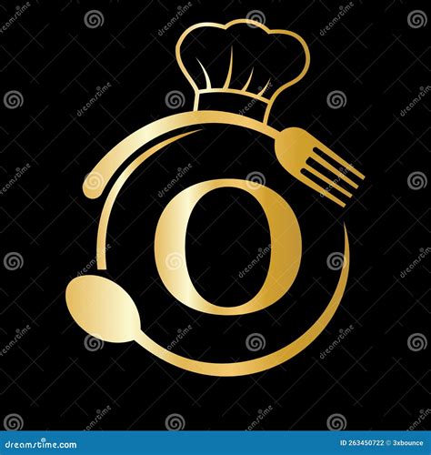 Restaurant Logo On Letter O Concept Letter O Logo With Chef Hat Spoon