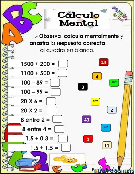 Cálculo mental 4 grado worksheet Calculo mental Matemáticas para