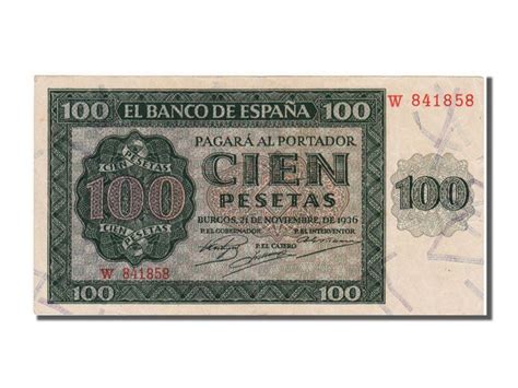 Espagne 100 Pesetas 1936 Papier Catawiki