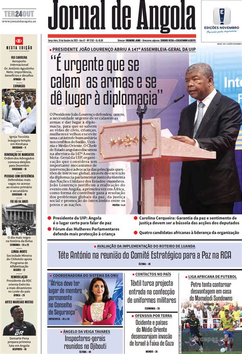 Capa Jornal De Angola De