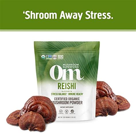 Om Mushroom Superfood Reishi Organic Mushroom Powder Ounce Pouch