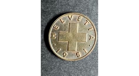 Switzerland B Mark Two Rappen Bronze Vf H