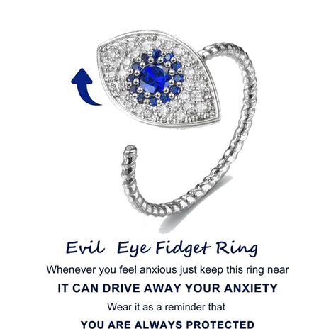 Drive Away Your Anxiety Evil Eye Fidget Ring Helloice Jewelry