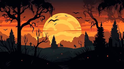 Halloween Woods Moon Night Background, Halloween, Forest, Moon ...