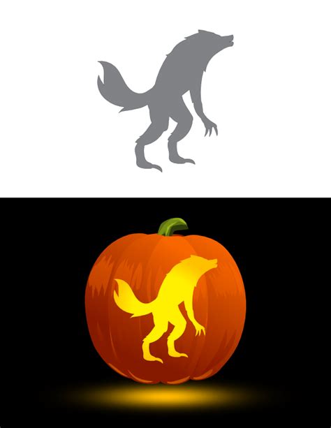 Werewolf Pumpkin Stencil Printable - Printable Word Searches