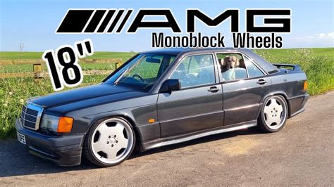 Fitting 18 Amg Monoblock Wheels To Mercedes 190e Youtube