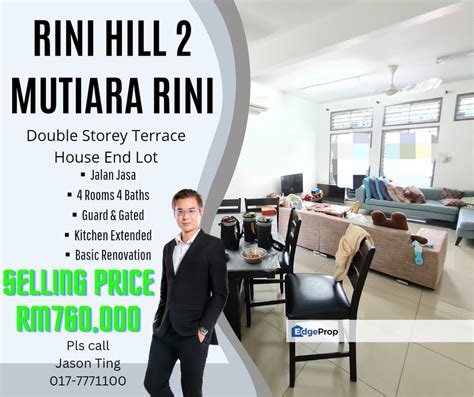 Rini Hill Mutiara Rini Double Storey House End For Sale Rm