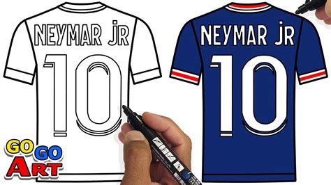 How To Draw Neymar jr PSG | Champions League UEFA - Shirt 10 - YouTube