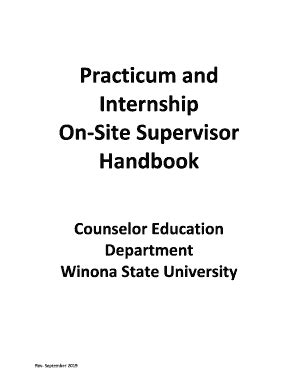 Fillable Online Practicum And Internship Winona State University Fax