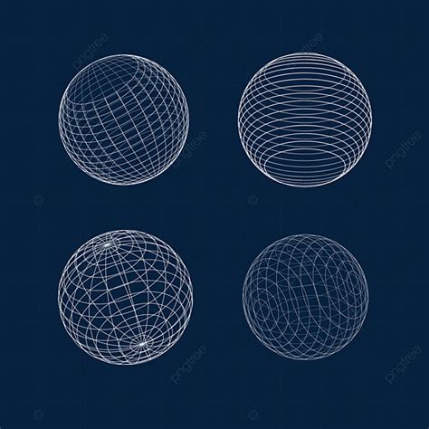 Sphere Wireframe Vector Hd Images White Wireframe Sphere White