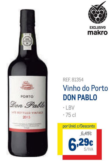 Promoção Vinho Do Porto Don Pablo 75cl Em Makro