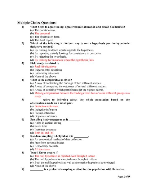 Research Methodology Final Term Paper Multiple Choice Questions