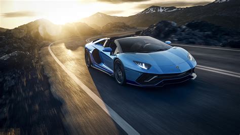 Blue Lamborghini Aventador LP 780-4 Ultimae Roadster 2021 : r ...