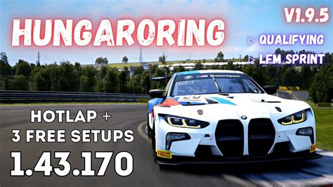 Bmw M Gt Hungaroring Hotlap Free Setup Acc V Youtube