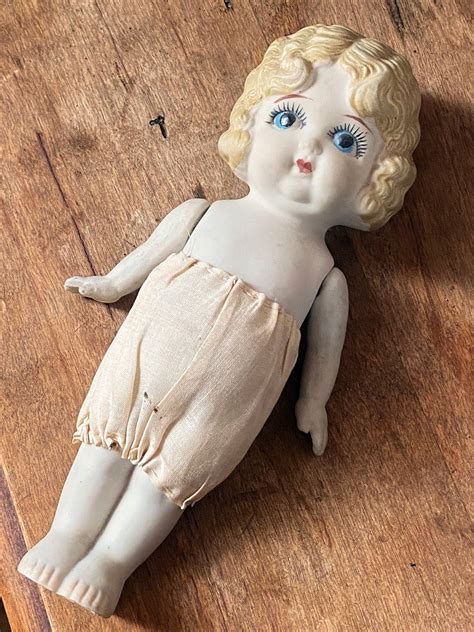 Vintage Blonde Porcelain Doll From The S Charming Collectible With Moveable Arms Etsy