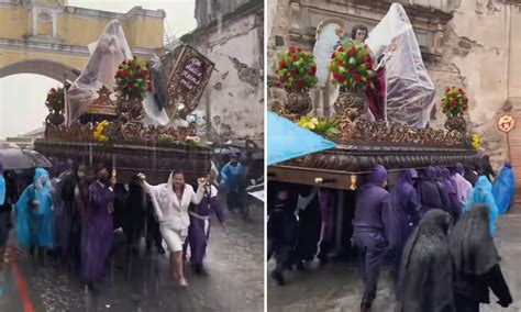 Video Procesiones En La Antigua No Se Detienen Pese A Torrenciales Lluvias