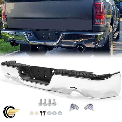 NEW Complete Steel Chrome Rear Step Bumper Assembly For 2009 2018 Dodge