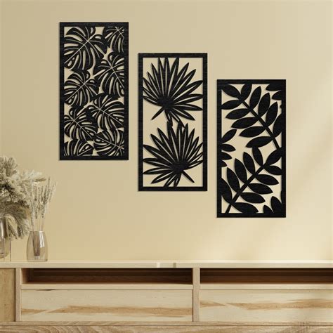 Jual Set Hiasan Dinding Ruang Tamu Dekorasi Motif Leaves Monstera