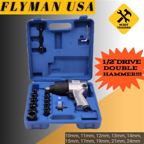 Original Flyman Usa Twin Hammer Pneumatic Air Impact Wrench Set