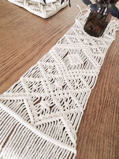 Macramébohemian Table Runnerweddings Ceremonies And Etsy Macrame