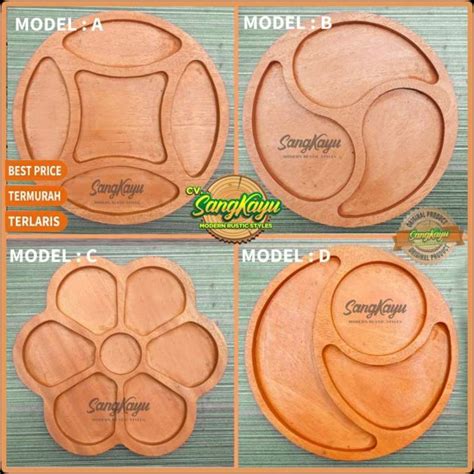 Jual Nampan Kayu Bulat Piring Kayu Piring Saji Piring Unik Wooden Tray