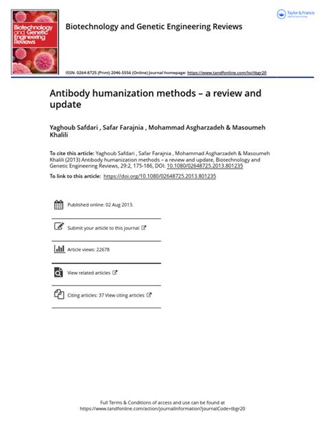 Antibody Humanization Methods A Review and Update | PDF